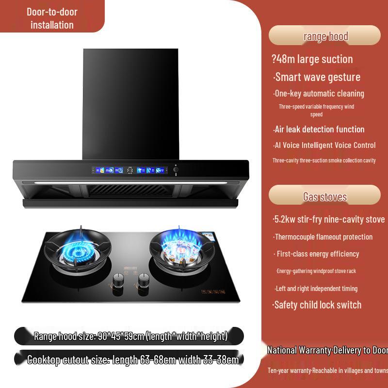 European Style High Suction Kitchen Range Hood: Top Mount T-Type with Automatic Cleaning.