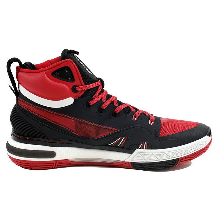 Баскетбольные кроссовки Li Ning 937 Full Palm Cushioning, дышащие, износостойкие, нескользящие, с высоким верхом, мужские, красные, черные ABAR009-7