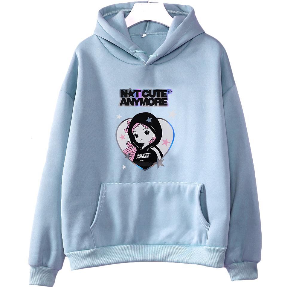 Корея K-pop ILLIT Толстовки Группа ILLIT Больше не милые Принт Одежда Мужчины Женщины Тренд Y2k Пуловер Унисекс Повседневный Флис Уличная одежда