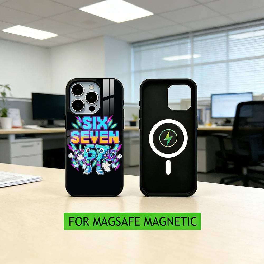 Six Seven 6 7 Phone Case For iPhone17,16,15,14,13,12,11 Plus,Pro Magnetic For Magsafe Wireless Charging