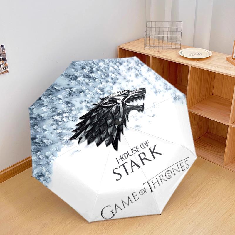 1 шт. Автоматический складной зонт - Мультяшный узор, Портативная и складная конструкция с 19 спицами, Подарки на Рождество и День рождения