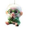 Monkey Car Hanging Pendants Acrylic 2D Car Charms for Backpack Keychain Cute Rearview Mirror Decoration Christmas Gift for Friends