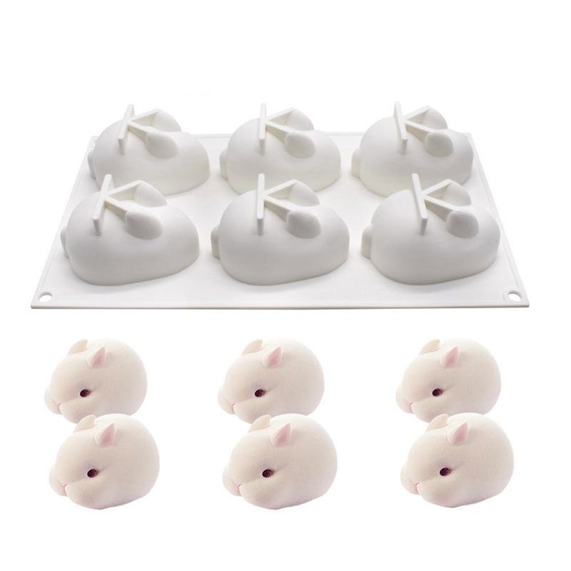 Mid-Autumn Festival Silicone Mold Easter Rabbit Decor Chocolate Fondant Cake Molds Ice Cream Mousse Cake Mold Dessert