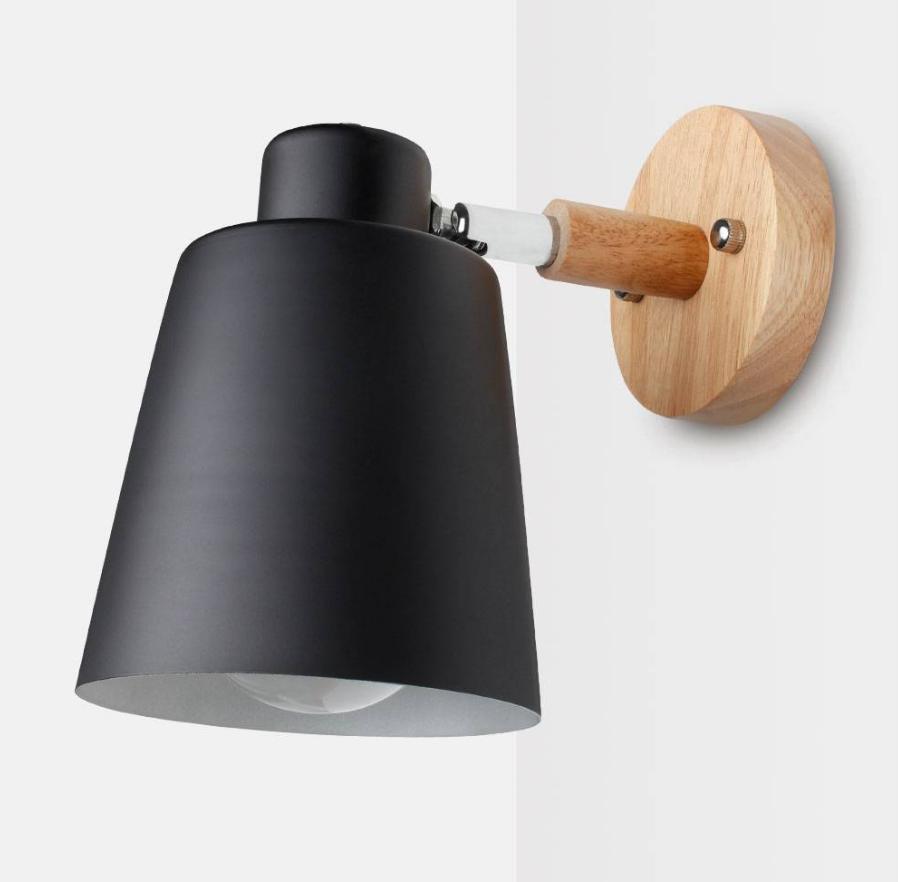 Настенный светильник в скандинавском стиле с лампочкой Macaroon E27 бра для спальни, железный, несколько цветов, регулируемая головка настенного светильника, домашний декор, приспособления