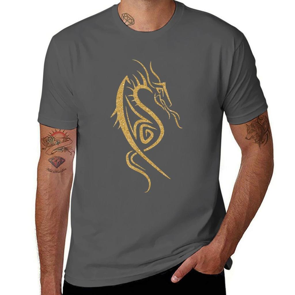 Gold Dragon Cool Tribal Tshirt Plus Size Everyday Tee Shirt