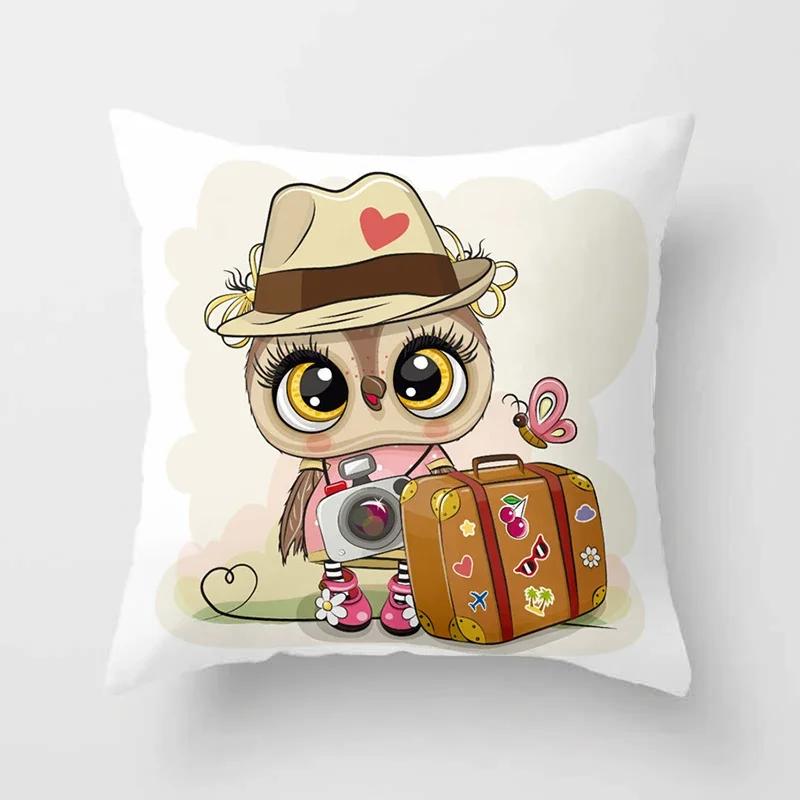 Милые наволочки на подушки с совами  Удобная наволочка x Декоративные подушки для дивана, кровати, машины, пледа, домашнего декора