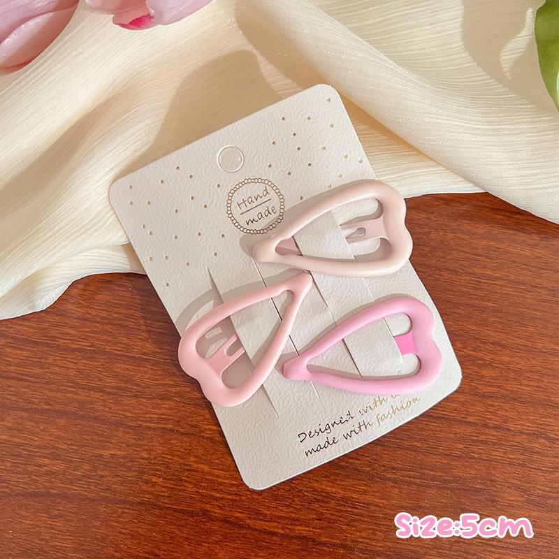 3Pcs/Set Hairpins For Women Girls Star Bb Hair Clips Pin Mini Korean Style Frosted Pink Color Snap Ornaments Accessories