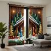 2 шт. HD цифровых желтых штор, завязанных под рождественской елкой, стиль украшения дома, украшение гостиной, спальни, одежда r