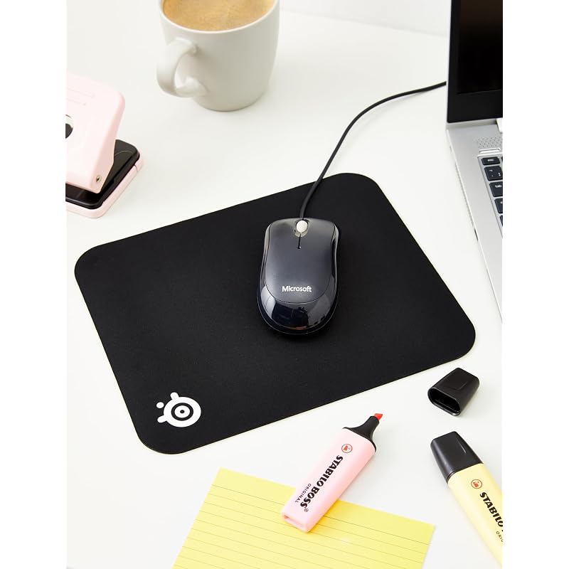 Игровой коврик для мыши SteelSeries, Тканевый, Маленький размер (S), Черный, 25см x 21см x 0.2см, QcK mini 63005
