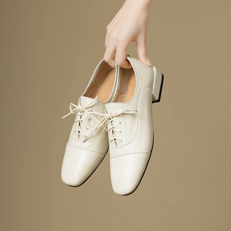 Туфли Krazing Pot из коровьей кожи с квадратным носком, размер 43, толстые низкие каблуки, модные офисные женские туфли с глубоким носком, осенние туфли-лодочки