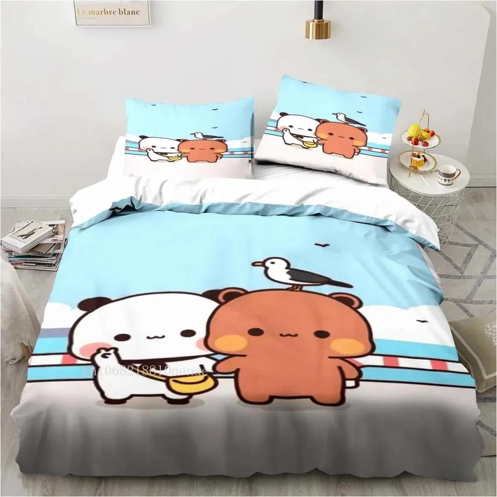 Cute Bubu And Dudu Cartoon Print All Season Twin Bedding Set Comforter Set Bed Duvet Cover Double King Comforter Cover