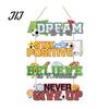 Bedroom Wall Accent Inspirational Wooden Hanging Sign, Summer Surf Kids Positive Quote Plaque, Vintage Style Sign Farmhouse String for Room Yard Home