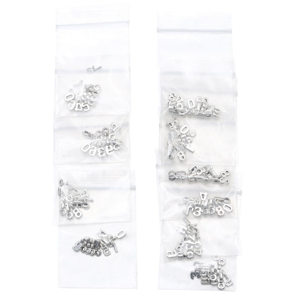 100pcs Sliver Number 0~9 Charms Alloy Number Pendants Brooch   Women
