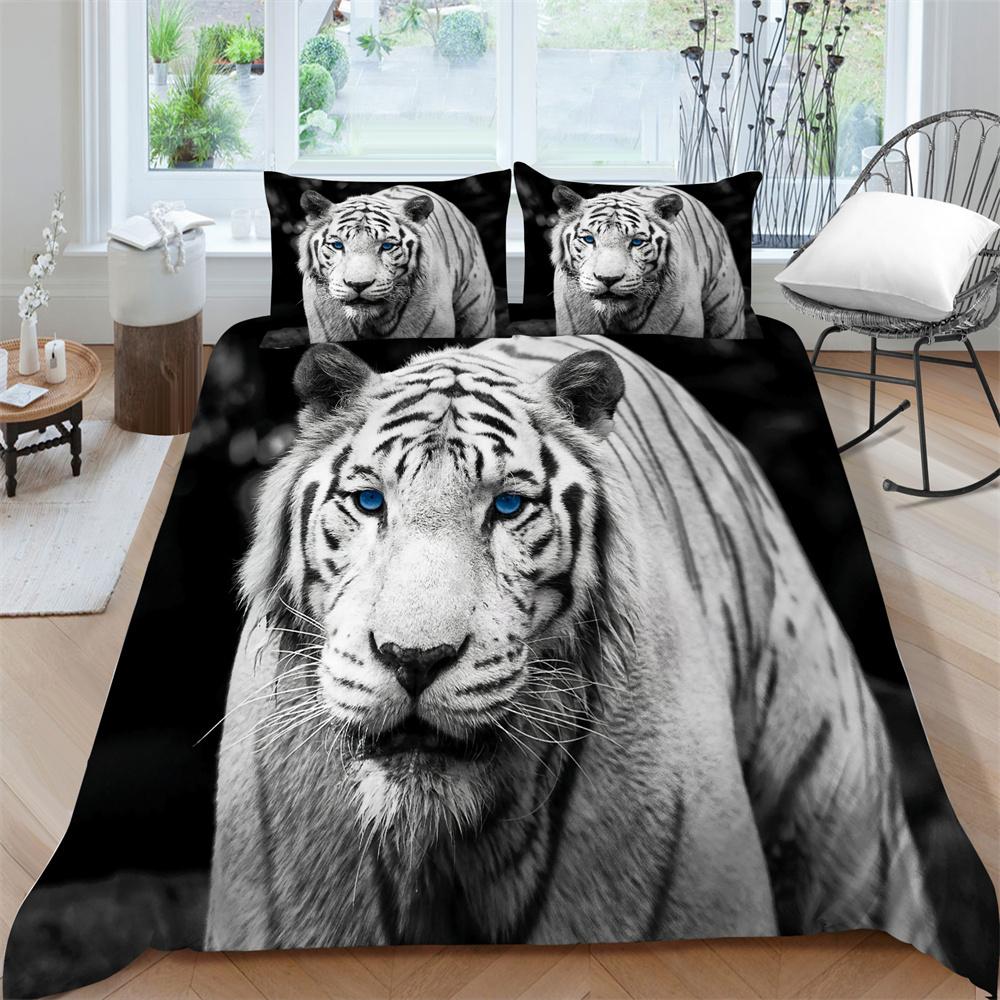 Tiger Printing Bedding Cover Suit Animal Style Duvet Cover Man Woman Single Double Size Polyester Bedroom Decor