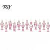 Decorative Wood Pendants for Festive Scenes Pink Wooden Nutcracker Hanging Ornaments Christmas Tree Decorations, Soldier Girl Bedroom Home Xmas Party