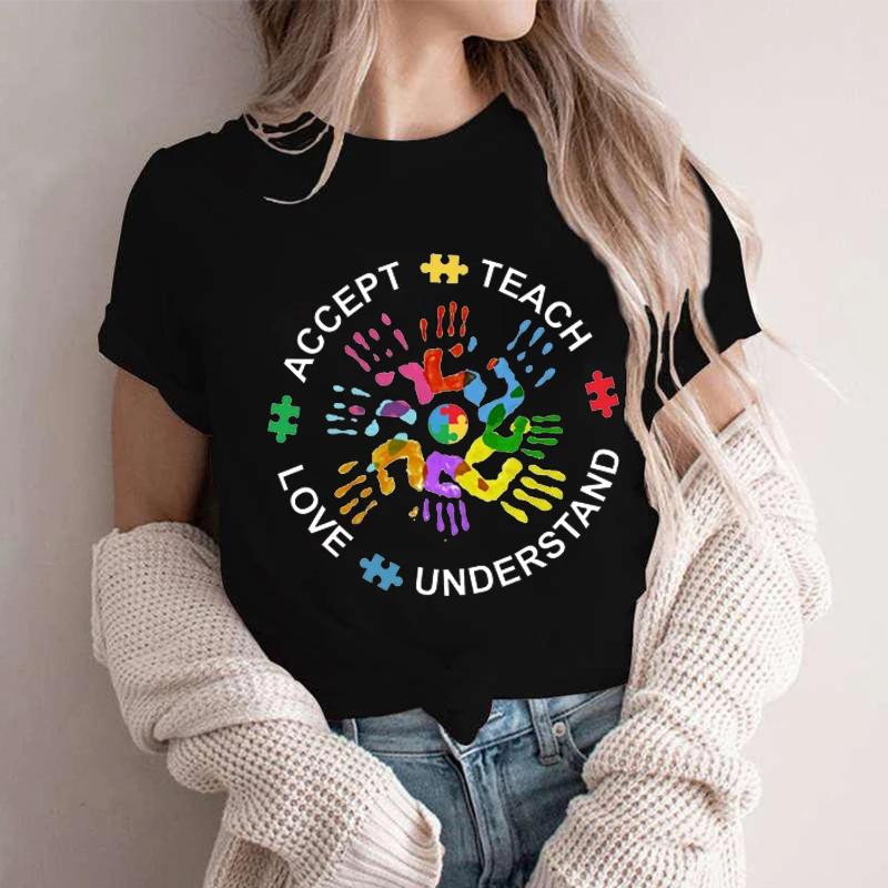 Autism Awareness Shirt for Unisex Teach Accept Understand Love Tshirts Neurodivergent Tshirts Autism Support Tee Shirt Y2k Tops