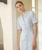 Julie And Kara 25Hs Collar 120 Terroir Line Queen Long Tweed Dress Sky Blue
