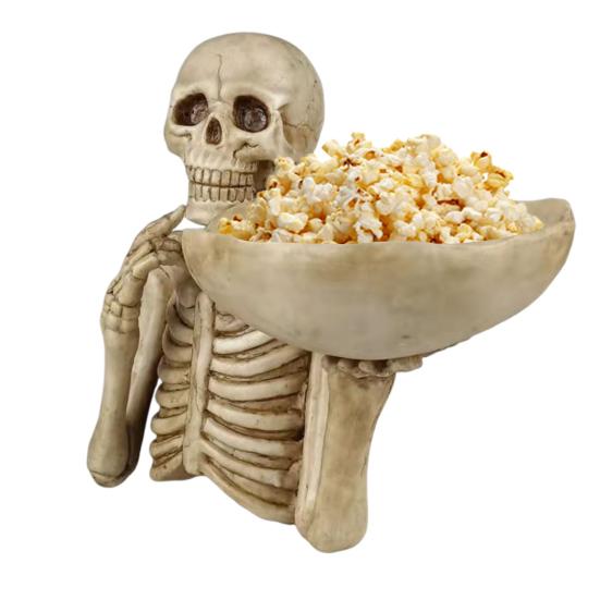 Хэллоуин Череп Конфетница Страшный Скелет Ключ Поднос для хранения фруктов и закусок Смола Панк Череп Декор для дома Столешница Вечеринка Бар