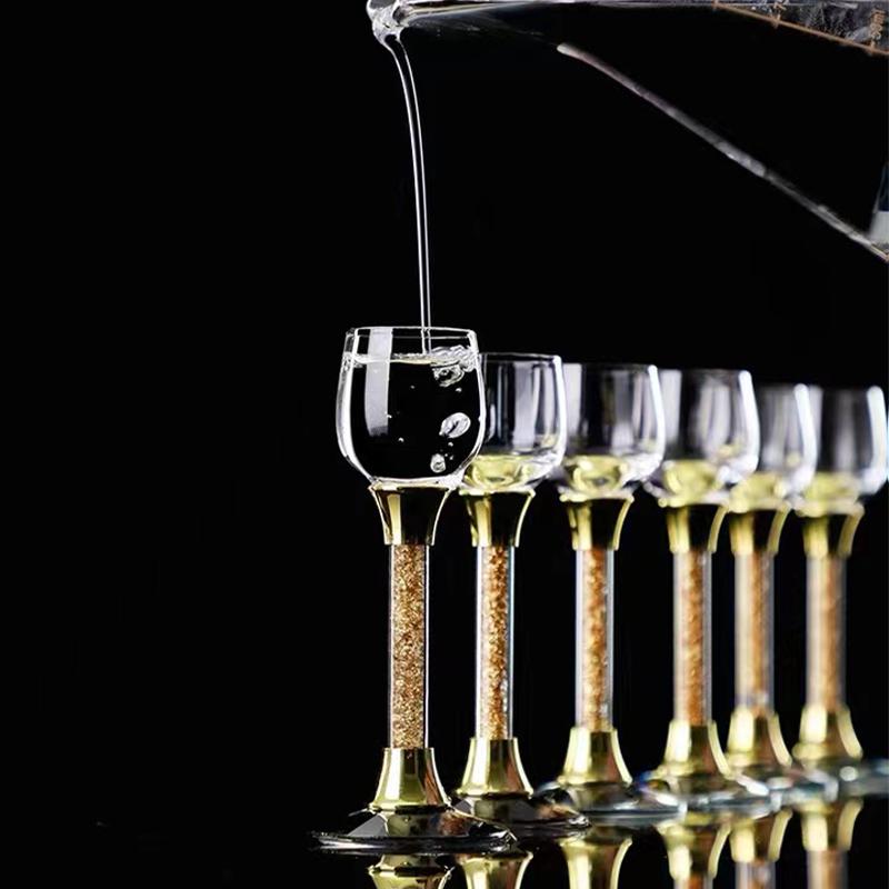 5-65 мл креативный золотой фольгированный бокал без свинца хрустальный стеклянный бокал водка спиртные напитки вино набор подарочный роскошные золотые маленькие бокалы для вина