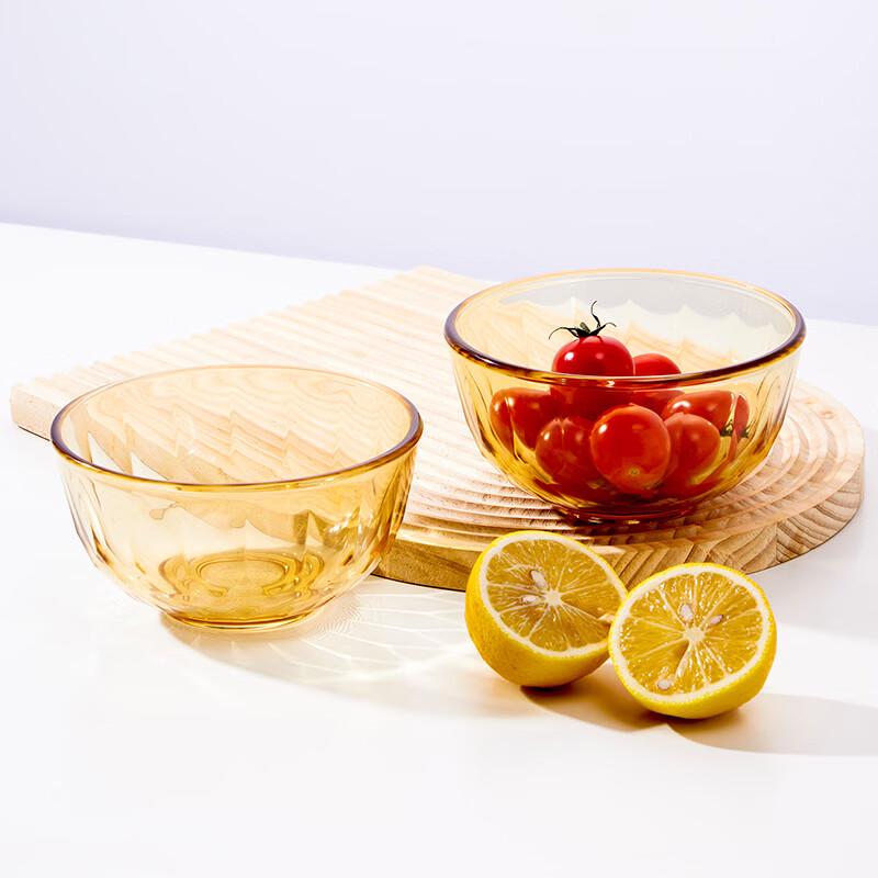 LOCK&LOCK Crystal Amber 2-Piece Glass Tableware Set