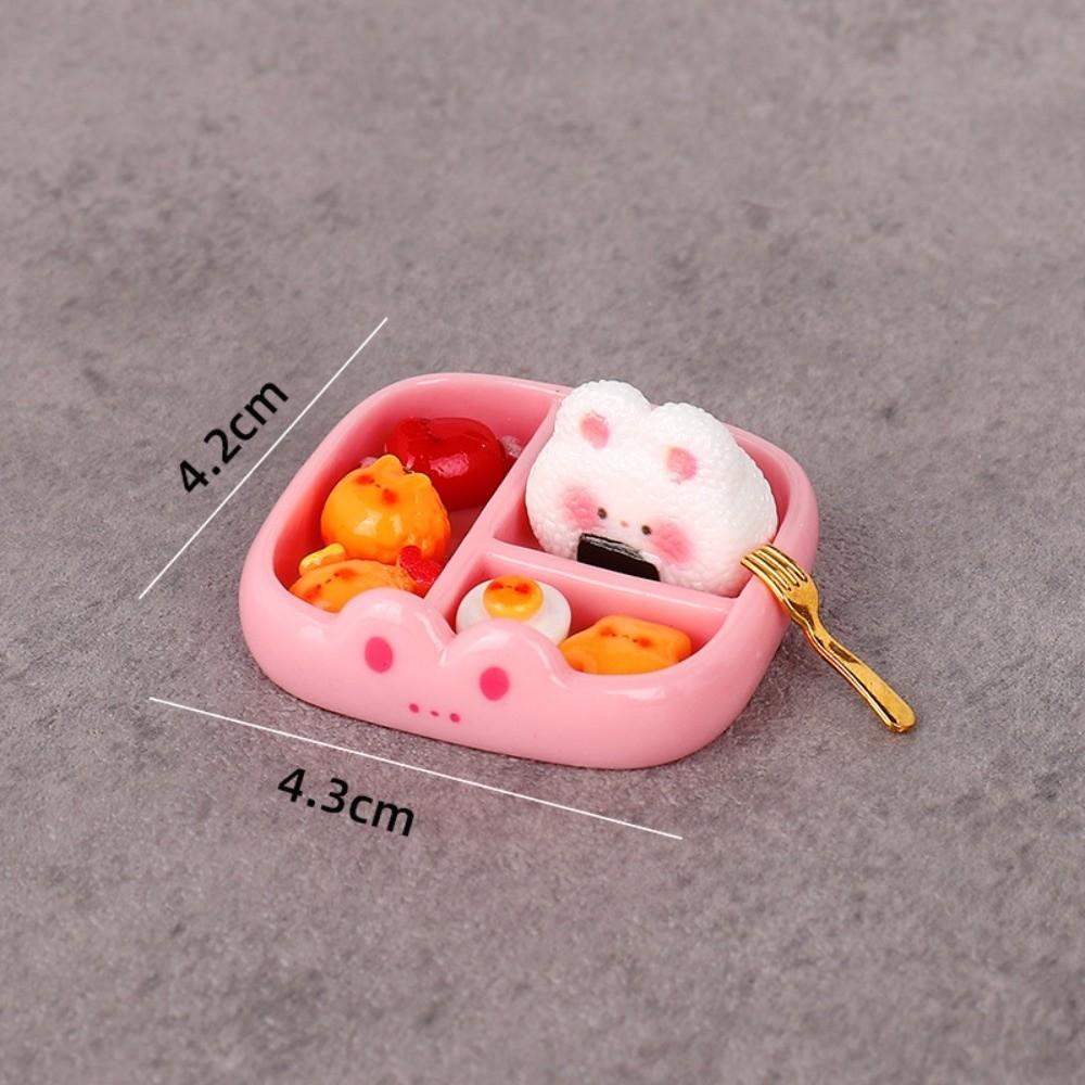 Mini Miniature Playset Pink Yellow Blue Realistic Food Model Lunch Food Ornament Doll Accessories