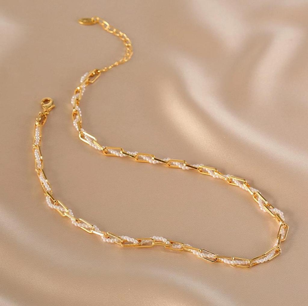 Элегантное жемчужное колье с вишнями: Роскошная летняя ключичная цепочка для женщин