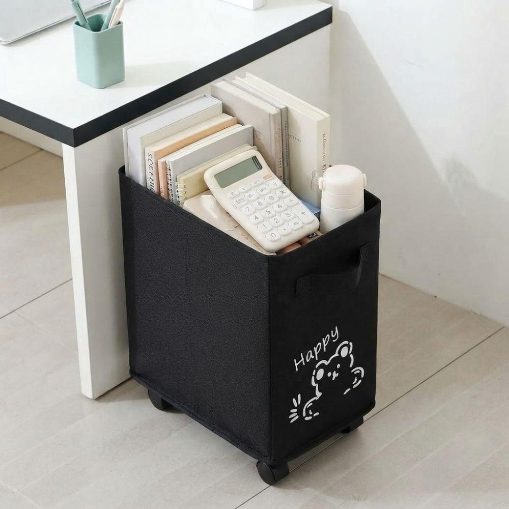 Space Saving Under Desk Storage Box Moisture-proof Rolling Storage Basket Living Room