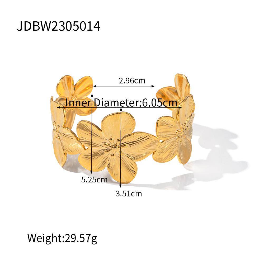 1 шт. Женский модный трендовый водонепроницаемый браслет из нержавеющей стали с цветком, цирконом, для свиданий, путешествий, банкетов, вечеринок, праздничного наряда, подарок