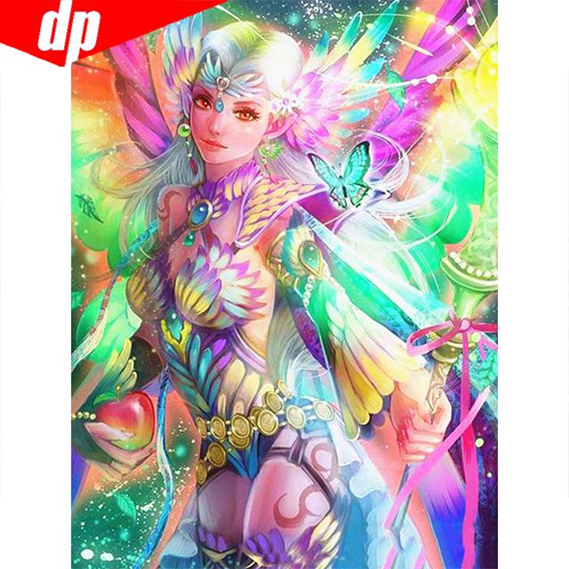 5D DIY Алмазная картина Аниме Девушка Полный круглый вышивка Продажа Горный хрусталь Изображение