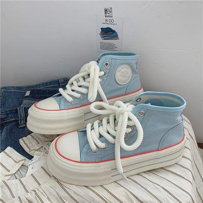 Осенние парусиновые кроссовки на платформе средней высоты для студентов, женские кроссовки для дофаминового подъема, спортивная и повседневная женская обувь