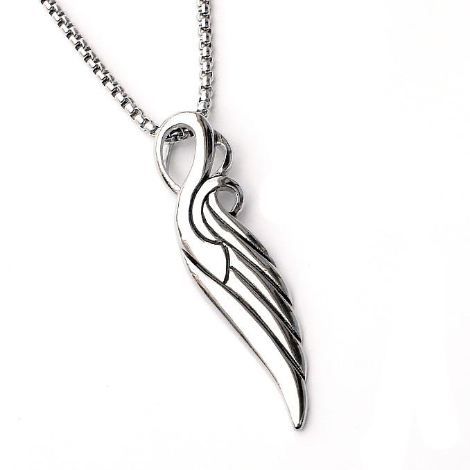 Fashion Titanium Steel Double Snake Pendant Trendy Male Personality Double Snake Wrap Necklace Men