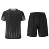 Under Armour Loose Striped Pullover Short Sleeve Solid Color Shorts Casual Sports Set Unisex Sets Black 24500507-001+23500203-001