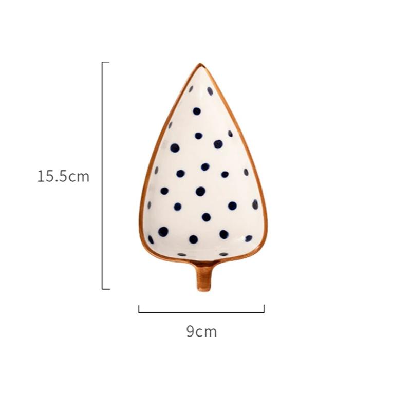 Creative Leaf Shaped Seasoning Bowl Ceramic Multi-purpose Small Plates Appetizers Snack Dish Kitchen Sauce Sushi Cake Tray