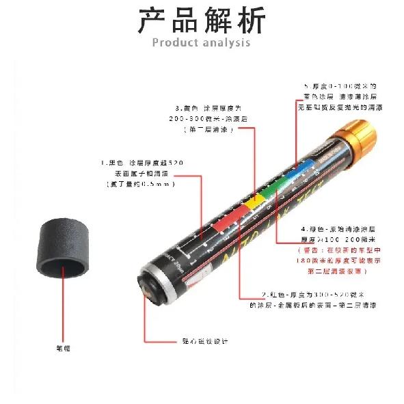 Car Paint Test Thickness Tester Meter Gauge Auto Paint Cars Paint Crash Check Test Paints Tester With Magnetic Tip Scale Gauge