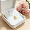 Роскошное серебряное (925 пробы) колье-подвеска с желтым цитрином, дизайн с двумя камнями, свадебное, юбилейное, подарок для нее