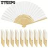 Solid Color Paper Hand Fan Folding Paper Fan for Wedding and Birthday Photo Wall Decor Props DIY Graffiti Blank Paper Fan