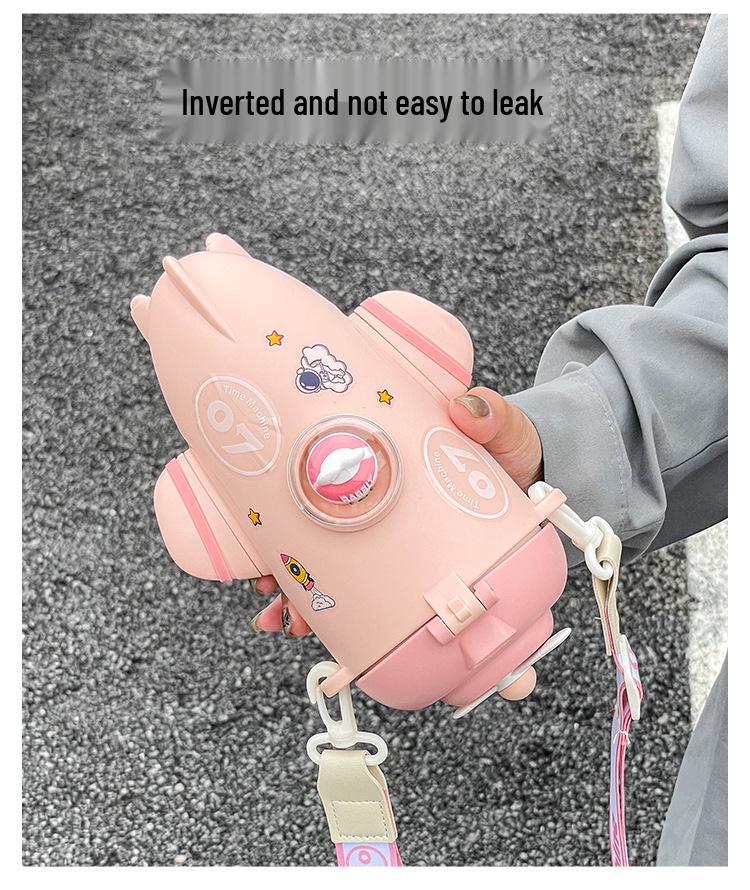 Креативный стакан с трубочкой Tritan в виде самолета для мальчиков - Безопасный, прочный, дизайн кроссбоди