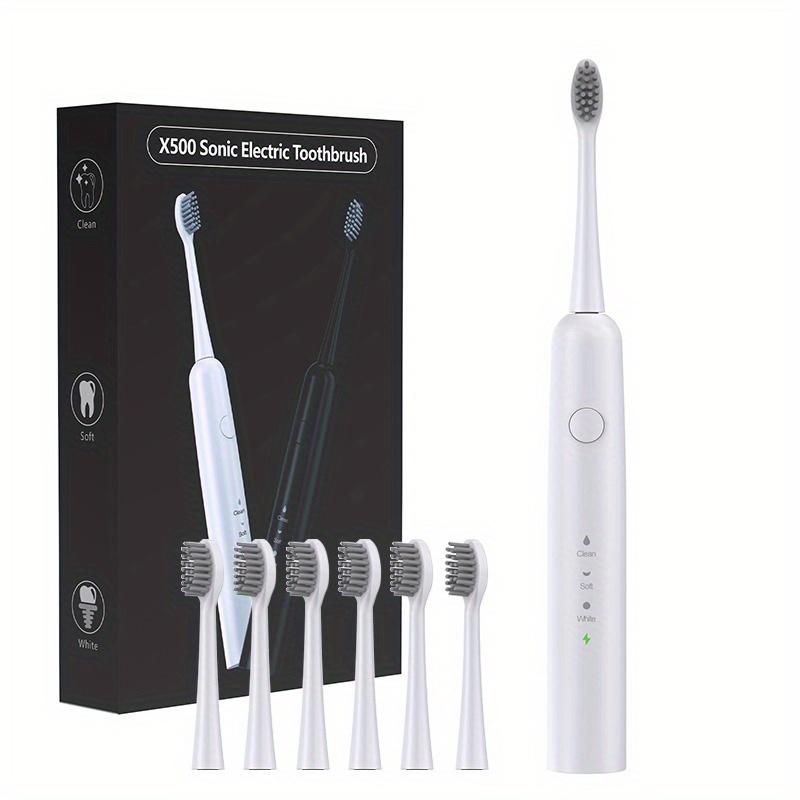 Adult Sonic Electric Toothbrush Travel Set Premium USB Rechargeable Soinc Toothbrush IPX7 Waterproof with 6 Toothbrush Heads