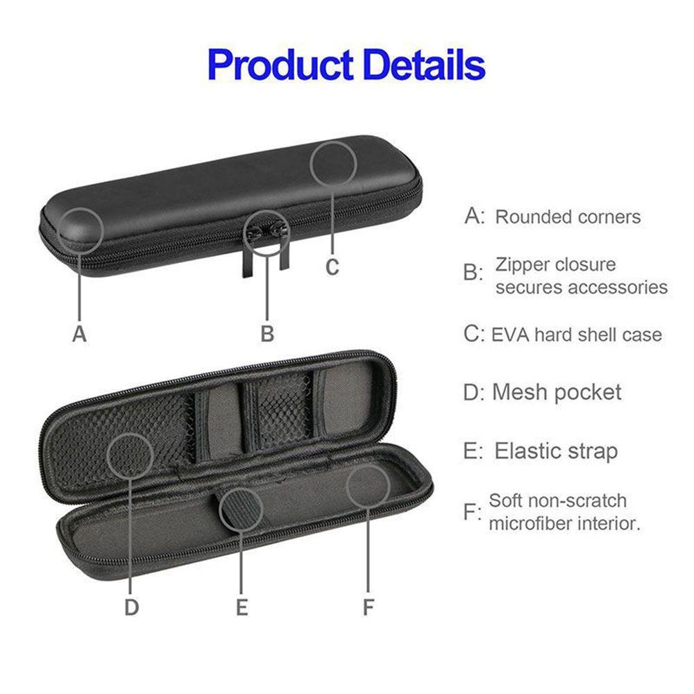 Black Makeup Box Earphone Pouch EVA Hard Shell Storage Bag Pen Case Pencil Holder Stationery Cover