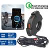 QC 3.0 Motorcycle USB Charger Type C PD Fast Charging Handlebar Mounting Moto Phone Charger Socket Adapter for Camera Phone Earphone 12V/24V