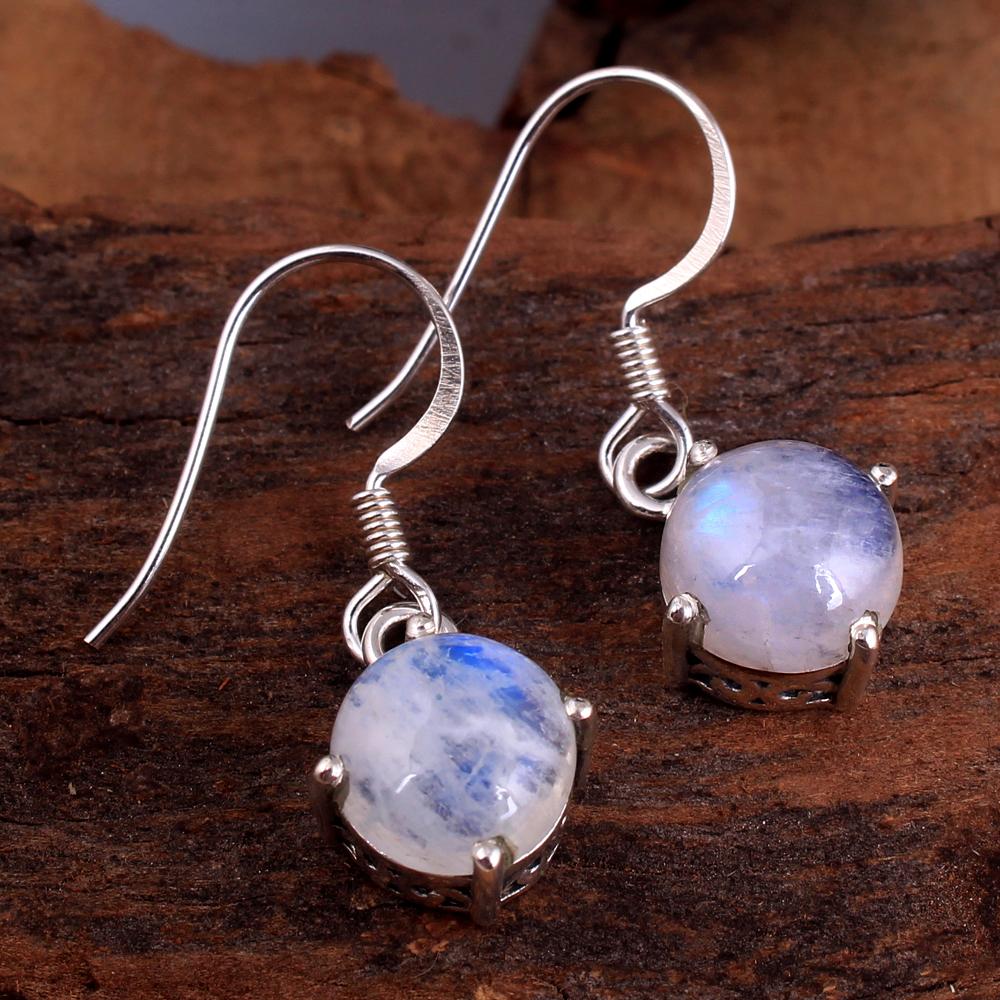 Набор серег с подвеской ручной работы из лунного камня, 100% стерлингового серебра 925 пробы, женские ювелирные изделия, ювелирные изделия из камня в июне