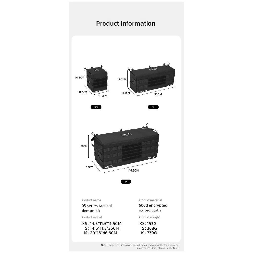 ShineTrip 05 Series Tactical Magic Group Bag Oxford Cloth Organizer Storage Bag Camping Table and Chair Side Hanging Bag