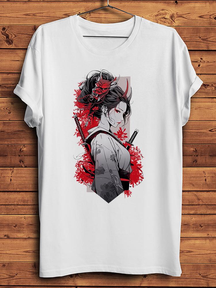 Japanese Samurai Ninja Geisha Onna Bugeisha Funny T Shirt Unisex Casual Short Sleeve TShirt Unisex Streetwear Tee Breathable Print