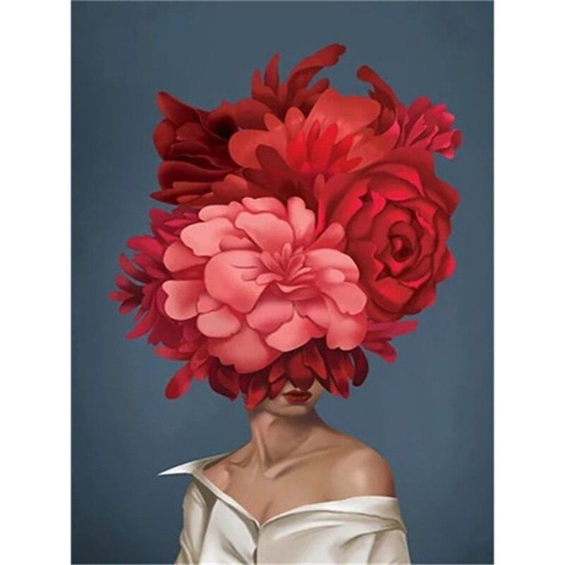 DIY Full Round Diamond Painting Landscape Cross Stitch Flower 5D Beautiful Girl Diamond Embroidery Mosaic Home Decor Gift