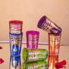Moroccan Multicolored Tea Glasses – 180ml (6.3 FL OZ) – Hand-Painted, Set of 6 – Perfect for Candles, Party Favors, or Decorative Vases