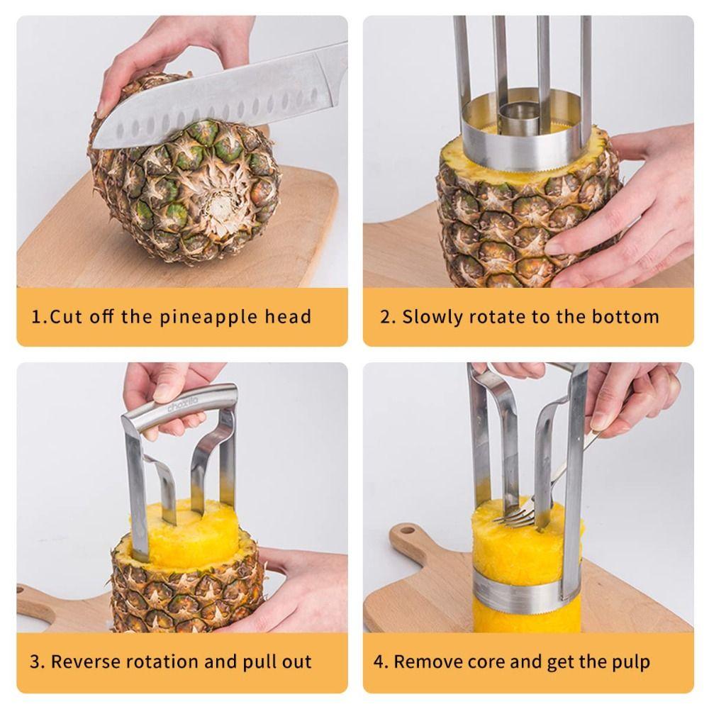 Anti Slip Handle Pineapple Cutter Stainless Steel Pineapple Knife Peeler  Household Use
