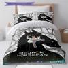 Bojack Horseman Pattern Bedding Set Quilt Cover Pillowcase Home Decor Gift (1 * duvet cover + 2 * pillowcase, without core)
