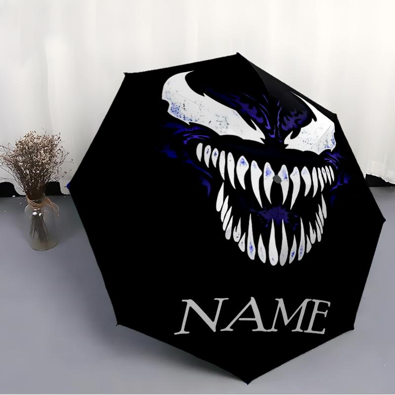 Personalized Name V-Venom Print Umbrella - Automatic Open/Close, Eight-Rib Durable Frame, Automatic Folding Umbrella