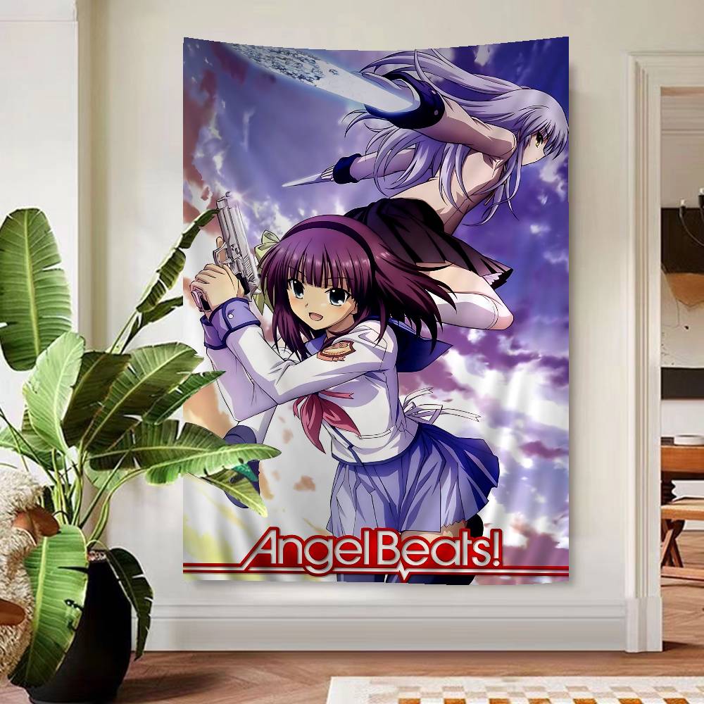 Настенный гобелен Angel Beats Track Zero Эмоциональный Сверхъестественный Эстетичный Уютный Декор Комнаты для Фанатов Визуальных Новелл и Исекая
