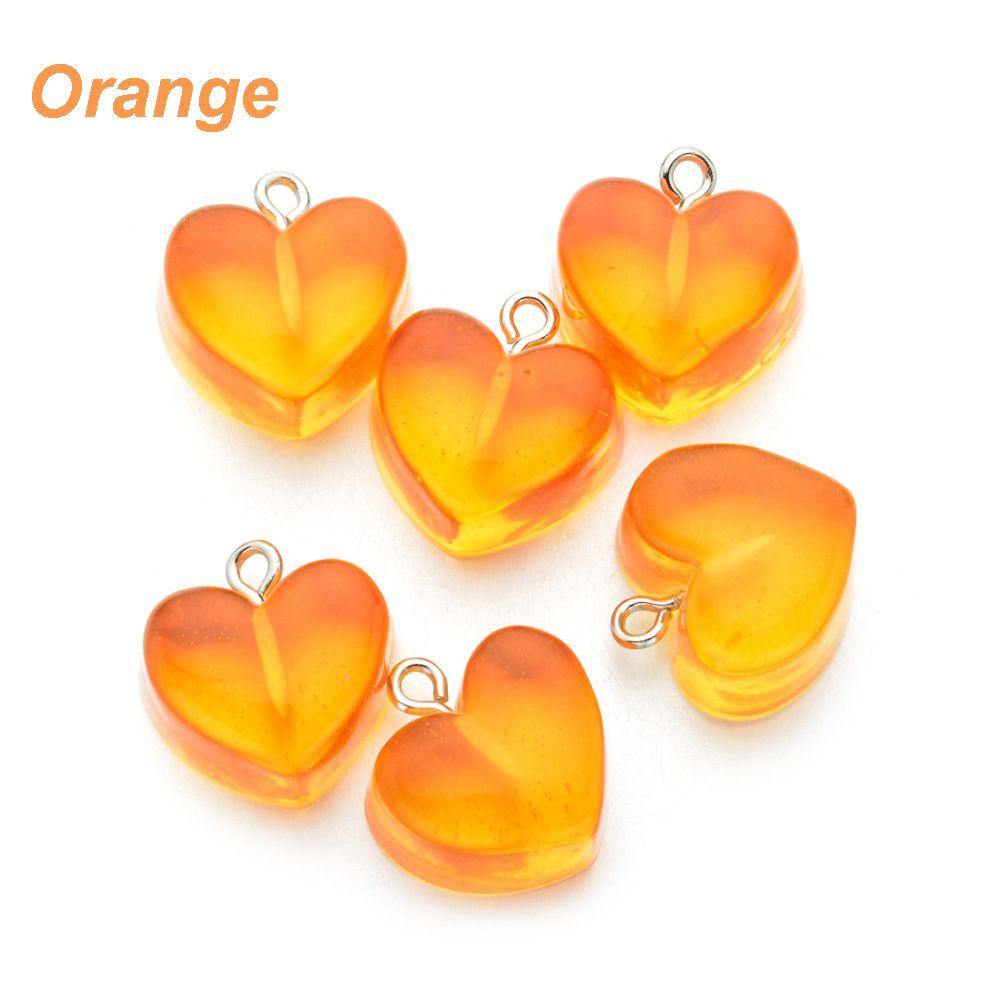 Handmade Earrings Jewelry Making Keychain Pendant Resin Heart Charms Candy Color Necklace Crafting